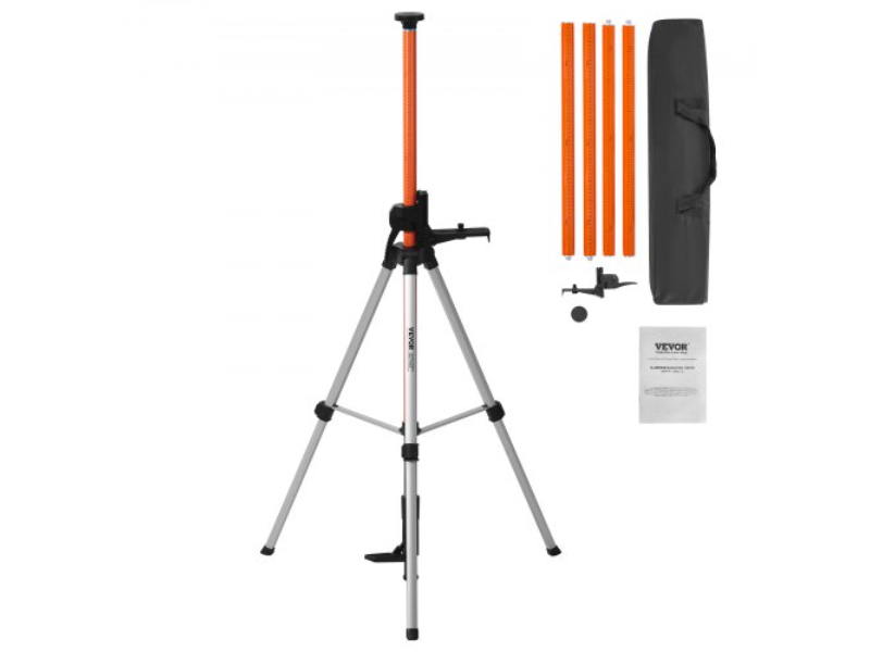 Picture of Vevor QZSJJTJYZGS0NVYUIV0 0.25 in. - 20 & 0.63 in. - 11 Thread Laser Level Tripod with 40.94-133.85 in. Adjustable Height - Black