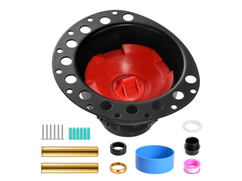 Picture of Vevor DLSYGPSGABSTACIYLV0 Freestanding Tub Drain Rough-In Kit with 2 Brass Tail Pipes & ABS Adapter - Black
