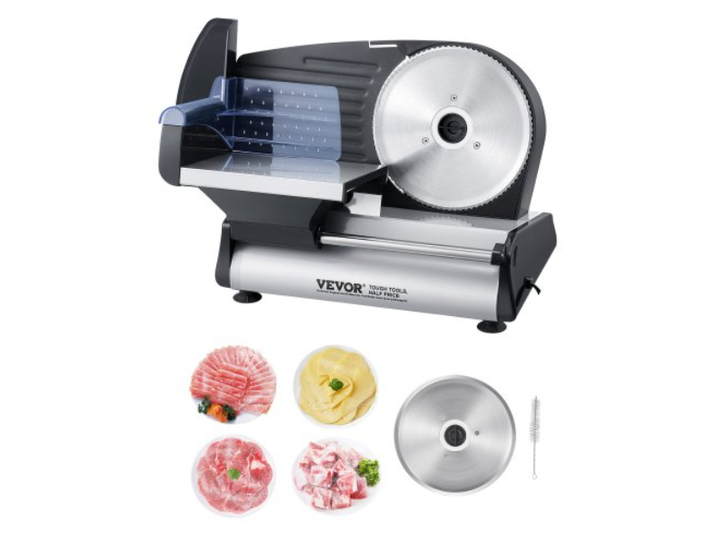 Picture of Vevor DRQPJ180WSDPGJYA2V1 7.5 in. 180W Electric Deli Meat Food Slicer for Frozen Bread Cheese