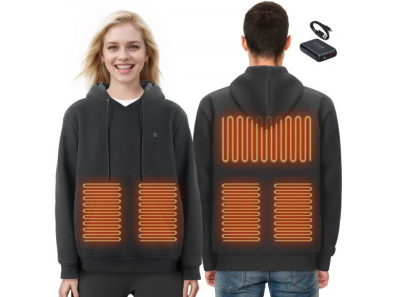 Picture of Vevor JRWYTTSHSDDC0VASSV9 Heated Hoodie Sweatshirt Unisex with Battery for Men & Women&#44; Black - Medium
