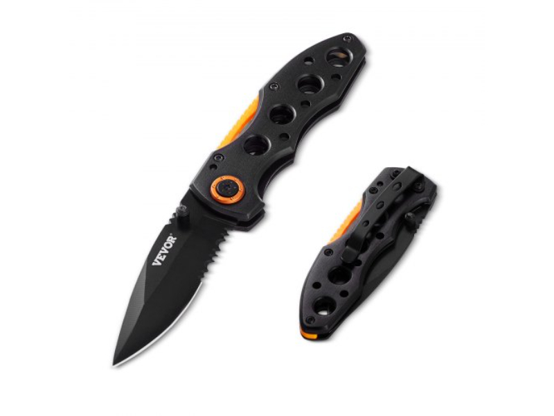 PTZDDDDBC7CRGIP6AV0 3 in. Blade Aluminum Handle Sharp Folding Pocket Knife - Black