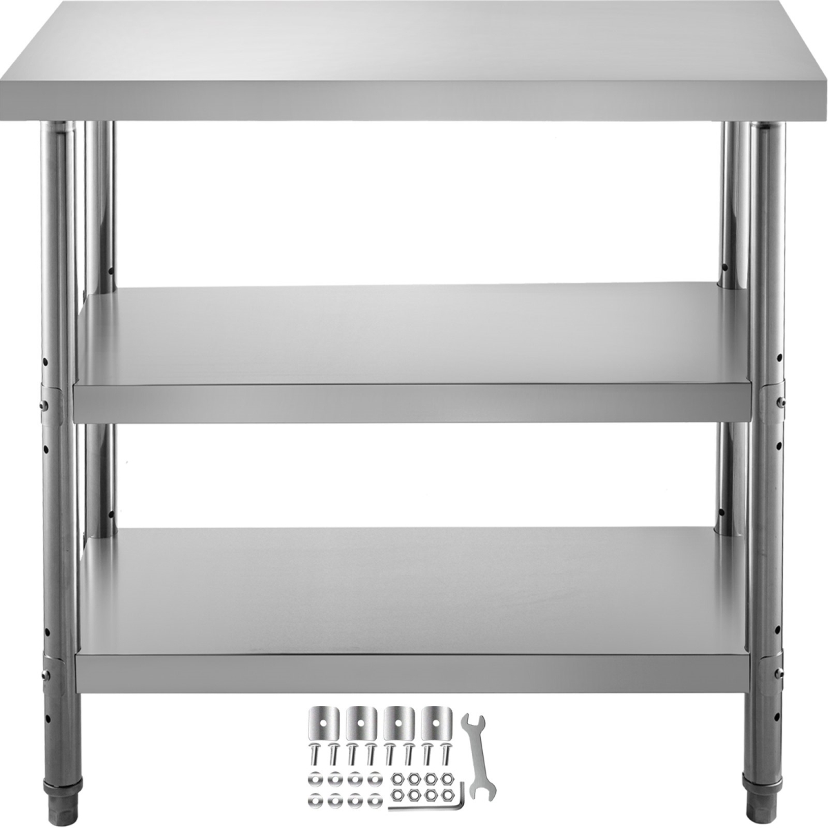 Picture of Vevor BXGSCDJ2414IN5FL9V0 24 x 14 x 33 in. Outdoor Food Prep Stainless Steel Table&#44; 2 Adjustable Undershelf BBQ Prep Table