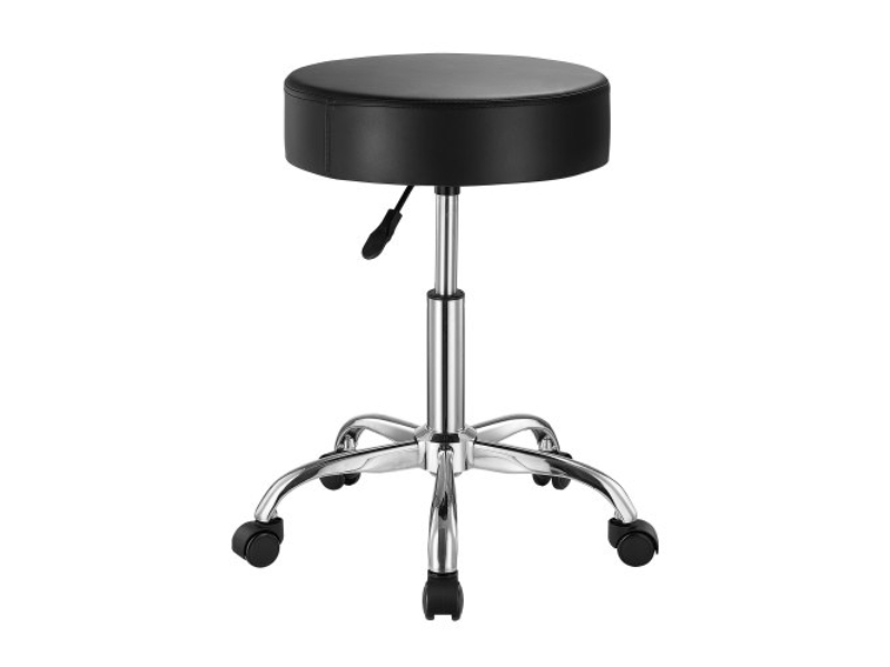 YDHSJSYX450LG193DV0 Height Adjustable Round Rolling Swivel Work Stool with Wheels - Black