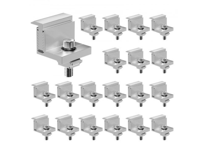Picture of Vevor ZZJ20PCS0000TGQTXV0 35-50 mm Adjustable End Clamps Solar Panel Z Mounting Bracket - 20 Piece
