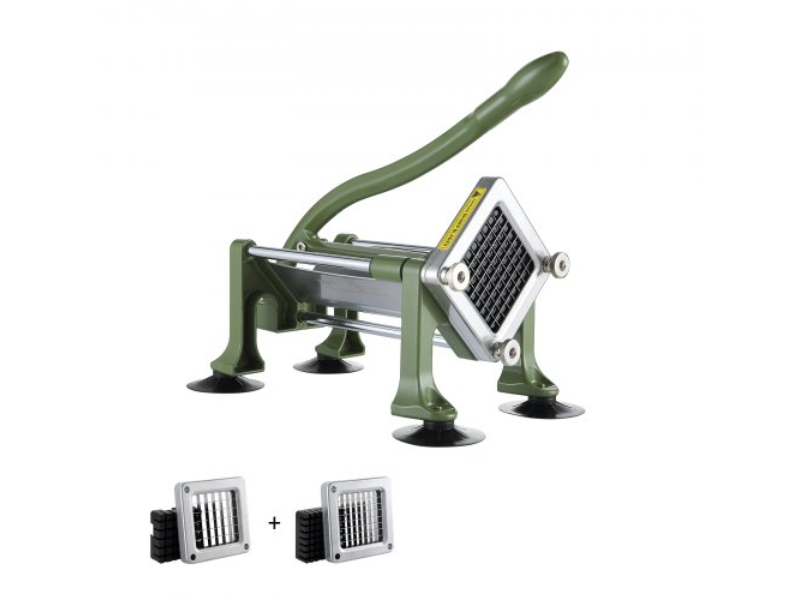 Picture of Vevor SYWSQSTJYJ12KW995V0 2 Blades French Fry Cutter Potato Vegetable Slicer Chopper, Stainless Steel - Green