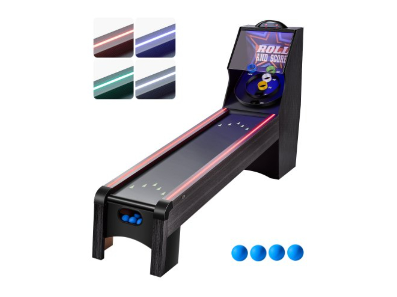GDQJLEDDK9YCL8XD9V1 9 ft. LED Electronic Scorer Roll & Score Arcade Game Table with 4 Balls