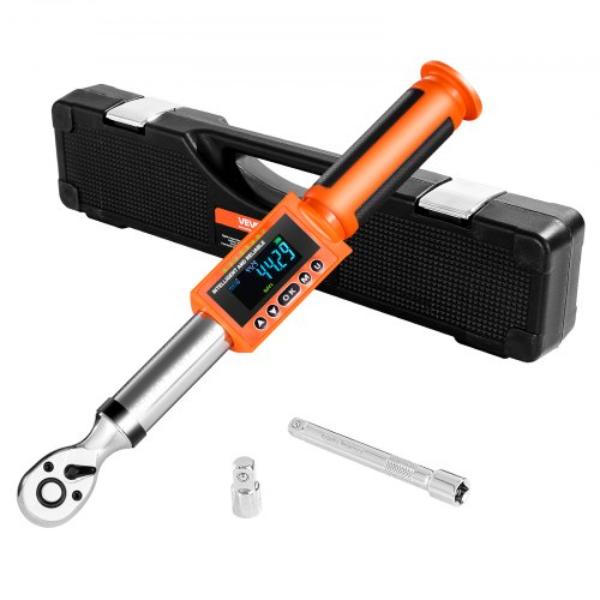 Digital Torque Wrench - 0.375 in. Drive - 0-99.57 lbf- ft. - 72-Tooth - High Accuracy Electronic Torque Wrench with Preset Value - Buzzer & LED