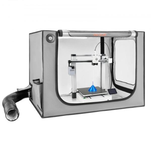 3DDYJZRTWQYT5XSNQ001V9 3D Printer Enclosure with Ventilation - Dustproof Waterproof Large 600D Oxford Cloth 3D Printer Tent with LED - Grey