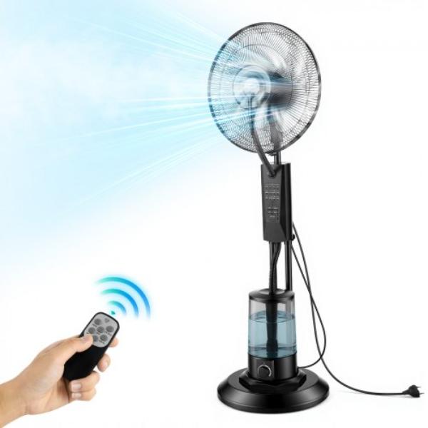 Misting Fan - 3 Wind Speeds - 0.79 gal Water Tank - Remote & Panel Control - Indoor - Outdoor - Garage - Patio - Living Room - 3 Modes