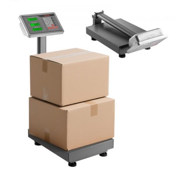 Picture of Vevor YTLDCYX20G121X3O4001V5 Digital Platform Scale - 220 lbs Load - 0.04 lbs Accuracy - Electronic Floor Scale with Tare - Price Calculator - AC-DC Power Supply