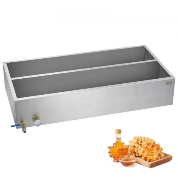 Picture of Vevor SX-WLCZFQ47JLDG35T4U001V0 Maple Syrup Evaporator Pan - 47 gal - 683 Cups of 8.8 oz - Flat Evaporator Pan with Thermometer - 1 Valve - 3 Heating Methods - Stainless Steel for Home - Outdoor