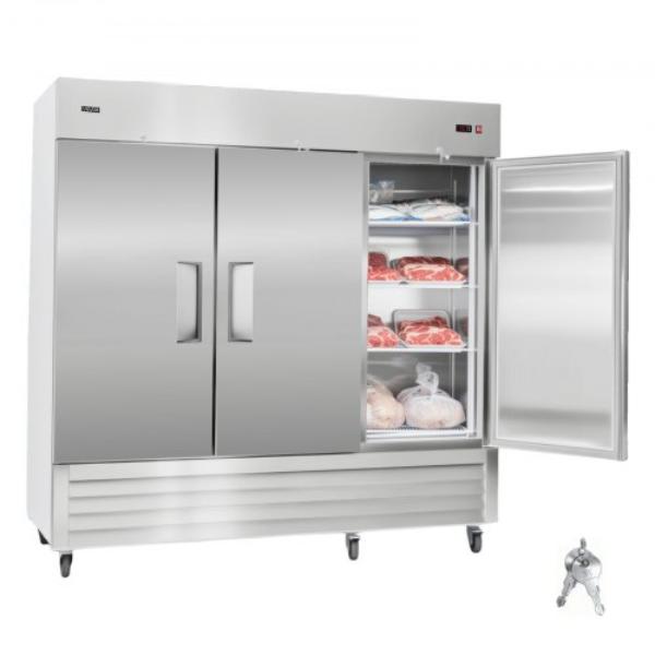 Picture of Vevor LSSYLJDSMLDD33Q41001V1 Commercial Freezer - 32.2 in. Reach In Upright-Freezer Three Door - 66.9 cu. ft. Auto-Defrost Stainless Steel Freezer with 12 Adjustable Shelves