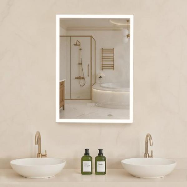 LEDJXJJ2028I5DEVE001V1 Lighted Medicine Cabinet with Mirror - 20 x 28 in. Recessed or Wall Mount - 3 Color Dimmable LED Bathroom Medicine Cabinet