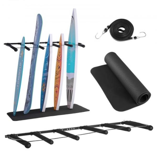 JBCLBZJBGSSXWBBST001V0 Surfboard Wall Mount - 5 Tiers Vertical Surfboard Rack for Storage & Display with Sponge Pad
