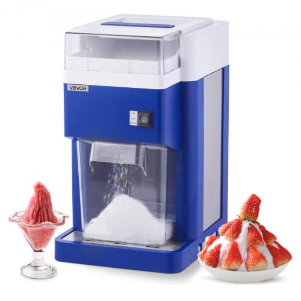 Picture of Vevor BBJLB18L400WY0VEZ001V1 Commercial Ice Shaver Machine - 1.91 qt. Large Electric Snow Cone Machine - Blue - Fine & Fluffy with 300W Motor - Stainless Steel Blades - Shaved Ice Maker