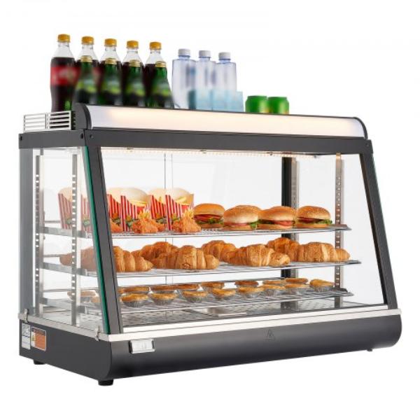 Picture of Vevor TYZSJHS3C35YAKONM001V1 3-Tier Commercial Food Warmer Display - 1400W Food Display Warmer with LED Light for Hamburger - Pizza - Bread - Fried Chicken