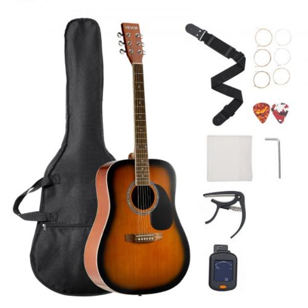 Dreadnought Acoustic Guitar - 41 in. - 6-String Sunburst Solid Spruce Top Guitar - Rosewood Fingerboard for Adult Taller Player