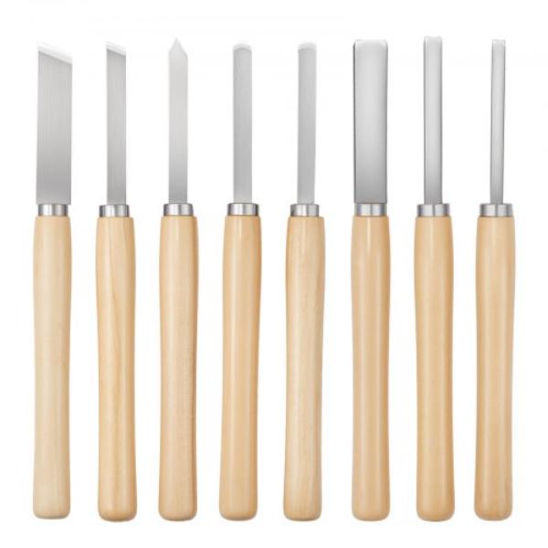 Wood Lathe Turning Tool Set - Lathe Chisel Set with Carbon Steel Blade - 2 Skew - 1 Spear Point - 1 Parting - 1 Round Nose - 3 Gouge Tools - 8 Piece