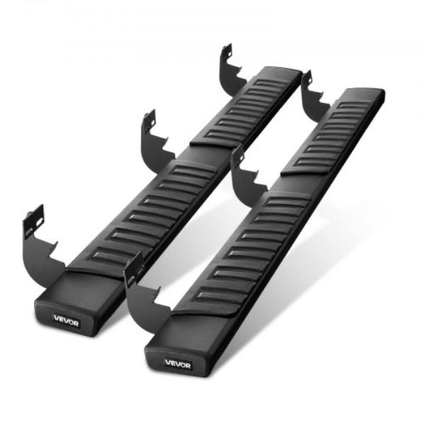 6 in. Running Boards Side Steps - Black Textured Aluminum Alloy Nerf Bars, 500 lbs Load Capacity for 2009-2018 Dodge Ram 1500 Crew Cab