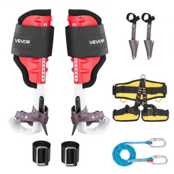 Tree Climbing Spikes Set - Height-Adjustable Tree Climbing Gear - 350 lbs Load - Durable Aluminum Climb Spurs Arborist Equipment