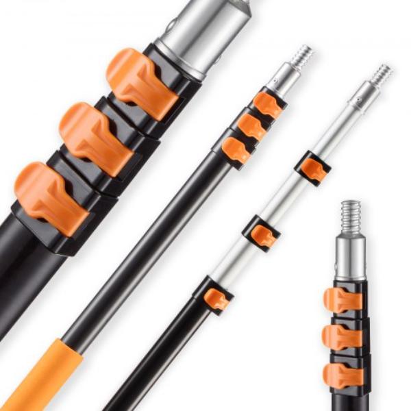 Telescopic Extension Pole - 3.8-12 ft. Multi-Purpose Extendable Aluminum Alloy Paint Pole with Flip-Lock Design for Painting - Dusting & Cleaning