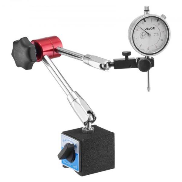 Dial Test Indicator - Magnetic Flexible Base Stand - 0.001 in. Accuracy - 0-1 in. Range - Fine Adjustable Long Arm - Professional for Machine Set-Up