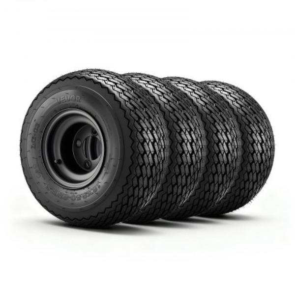 8 in. Golf Cart Wheels - 18 x 8.50-8 Black Steel Tires & Wheels Combo for Club Car EZGO Yamaha 4 Ply Rubber - 800 lbs Load All-Terrain - Set of 4