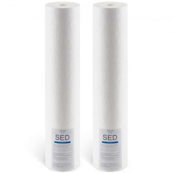 Picture of Vevor QWSGLQLXSEDG1FZHK001V0 Whole House Water Filter Replacement Cartridge - 4.5 x 20 in. Polypropylene Sediment Filter for 3-Stage Whole Home Water Filtration System - Reduce Sand - Rust
