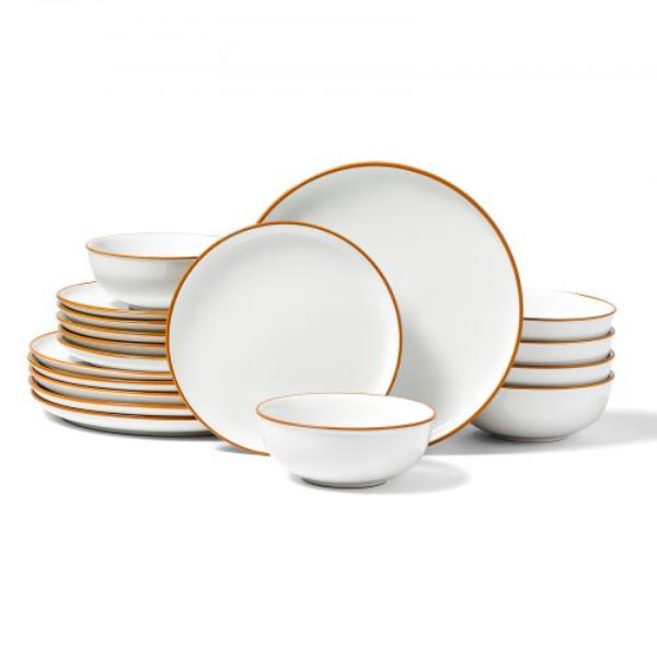 Picture of Vevor YXKSMBSYXKS1DV8NNV0 Dinnerware Set - Service for 6 Round Plates & Bowls - Scratch Resistant Ceramic - Dishwasher & Microwave Suitable - White - 18 Piece