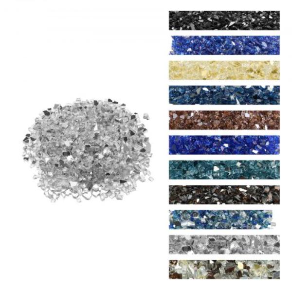 FHBLFGSGHBL1PV1JB001V0 Fire Glass - 10 lbs High-Temperature Resistant Reflective & Smokeless Firepit Glass Rock - Clear