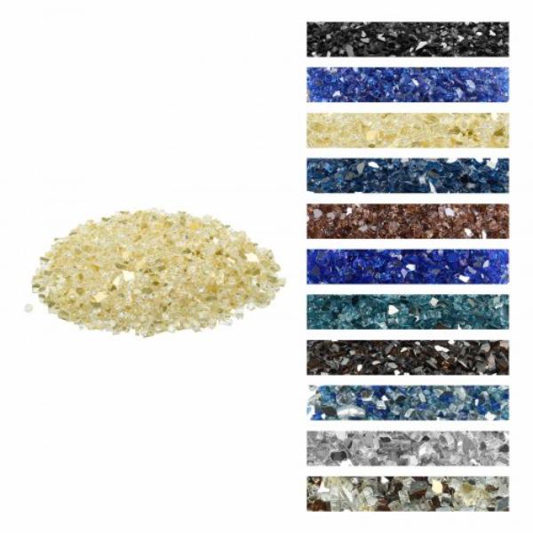 FHBLFGSGHBL14HFPV001V0 Fire Glass - 10 lbs High-Temperature Resistant Reflective Smokeless Firepit Glass Rock - Gold