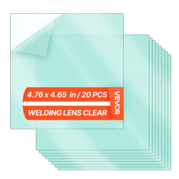 Welding Helmet Outer Cover Lens - Replacement Lens - 4.76 x 4.65 in. with CRIUS & METIS Series Auto Darkening Helmets - 20 Piece