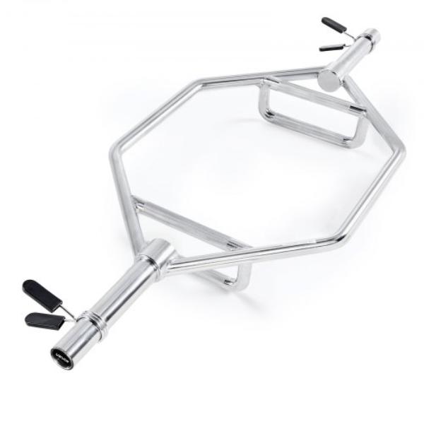 Trap Bar Hex Bar - 2 in. Barbell 800 lbs - Weightlifting & Strength Training Equipment - Home Gym for Squats Deadlifts Shoulder Presses - Silver