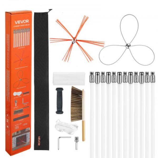 Chimney Sweep Kit - 39 ft. Maximum Extendable Length - Chimney Brush - Dual Brush Heads - Bristle Replacements - Fireplace Cleaning Tool