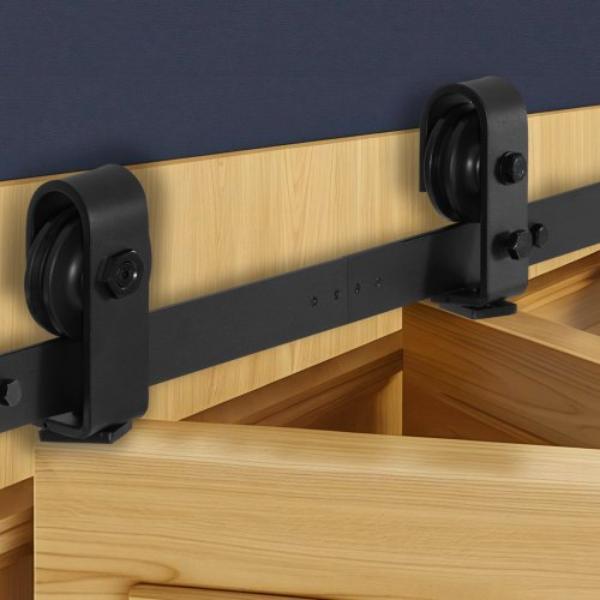 Bi-Folding Sliding Barn Door Hardware Track Kit - 40 in. Top Mount Track Kit - Heavy Duty - Suitable for Two 18 in. Closet Pantry Laundry Doors