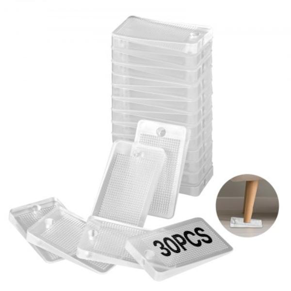 Picture of Vevor RXSLDP30GDBXXYLD1001V0 Furniture Leveling Shims - Non-Skid Clear Plastic Pads - Easy-to-Cut Leveler for Couch - Refrigerator - Table Legs - Avoid Wobbling - 30 Piece