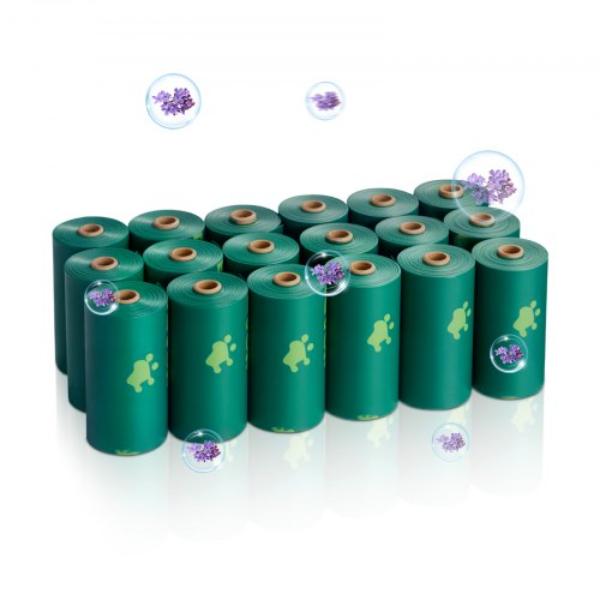 Dog Poop Bags - 13 x 9 in. - Sturdy & Thick - Biodegradable HDPE Waste Bag Refill Rolls - Lavender Scented - Leak-Proof Trash Bag - 270 Count