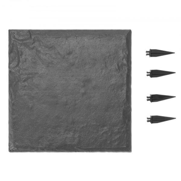 Garden Stepping Stones - Decorative Stepping Stones with Stakes - Weather-Resistant Plastic Pathway Pavers - Smooth Surface, Grey - 16 Piece