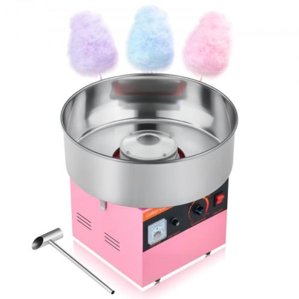 Picture of Vevor TSXXHMHTJFSWJIIOH001V1 30W Cotton Candy Machine - 1000W Electric Candy Floss Maker - Pink - 15 in. Stainless Steel Bowl - Sugar Scoop - Makes Hard Candy for Home Kids Birthday Family Party