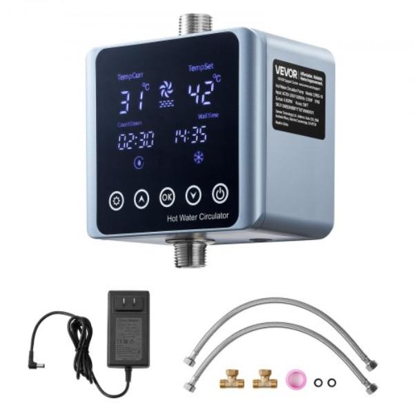 SNRSXHBBFYTT6TVNN001V1 Digital Smart Instant Hot Water Recirculating Pump Kit - Under Sink Circulation Pump System - Black