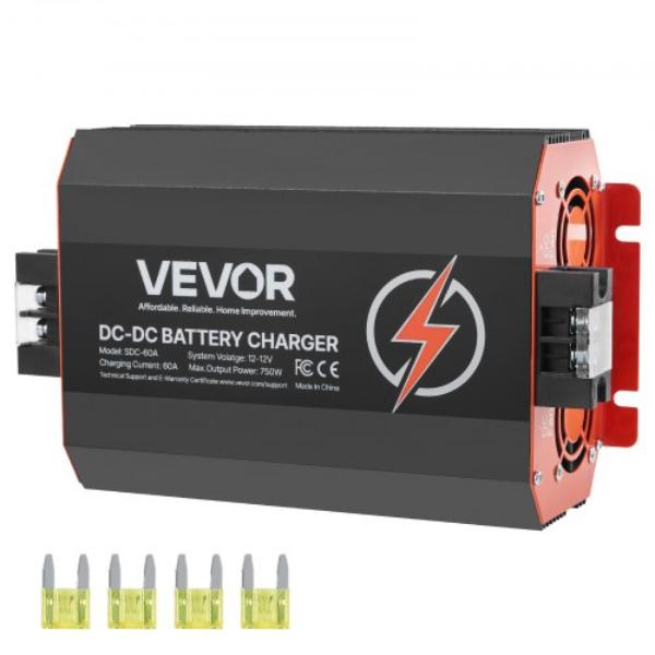 12V 60A DC to DC Battery Charger - On-Board Charger for Lead-Acid - Lithium - AGM - GEL - Flooded Batteries - Smart Multi-Stage Charging - 750W