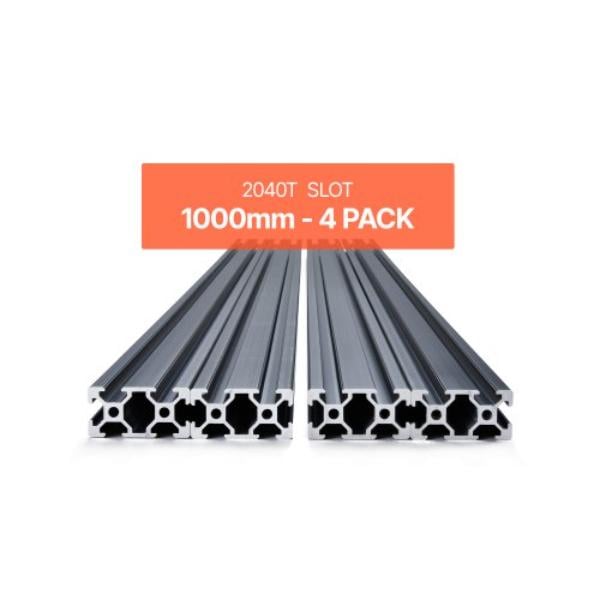 39.4 in. T-Slot 2040 Aluminum Extrusion Profile - Black Anodized - Linear Rail for 3D Printer, CNC Machine, DIY & Laser Engraving - 4 Piece