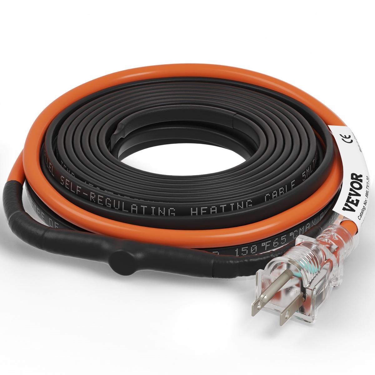 ZDWGDJRDLDGWQKAKDV1 Self-Regulating Pipe Heating Cable, 30 ft. 5W Heat Tape for Pipes Freeze Protection - 120V