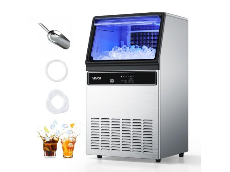 Picture of Vevor QSYYTSFBZBJ3042ZA001V1 130 lbs 24H Commercial Ice Maker Machine with 33 lbs Storage & 45 Cubes per Cycle