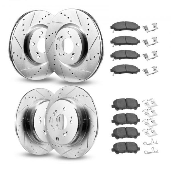 QCCCPTZPILOTOUKQ0001V0 Brake Kit - Front & Rear for 2007-2013 Acura MDX - Drilled & Slotted Brake Rotors - Ceramic Brake Pads - 13 in.