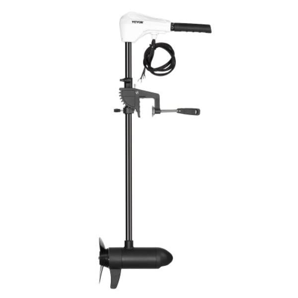 Electric Trolling Motor - Transom Mounted Outboard Boat Motors 12V 55 lbs Thrust 8-Speed Electric Boat Engine for Kayaks Fishing Boats 30 in. Shaft