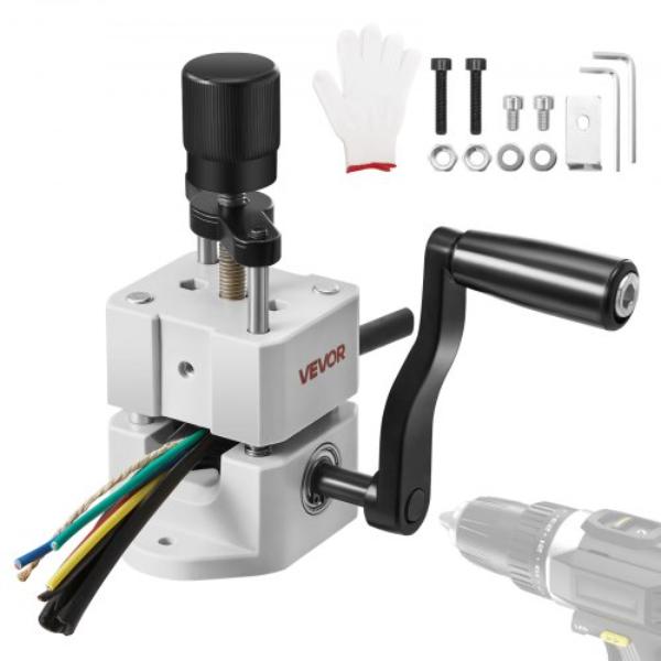 Manual Wire Stripping Machine - Portable Copper Stripper - 0.06-1 in. - 64Mn Quenched Blades - 45 No. Steel Rollers - ABS & PC Wire Peeler