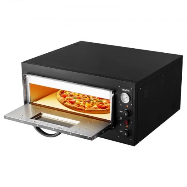 Picture of Vevor FMDRPSLDCSXN340Y8001V7 Pizza Oven Electric - 24 in. Commercial Countertop Pizza Oven - 842 deg F Max Temp - 4200W Indoor Pizza Maker - Dual Temp Control Knob - Even Heat Pizza Cooker