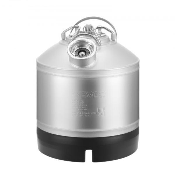 Picture of Vevor QJT16GAL1TPQP08O1001V0 Cleaning Keg - 1.75 gal Keg Line Cleaning Kit - D Coupler Connection - Rubber Base - 304 Stainless Steel