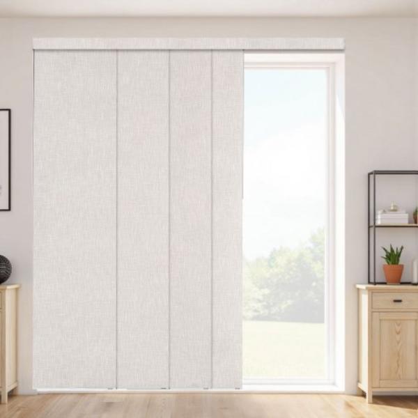 MBGDBYCW4588U6BC9V0 Vertical Blackout Panel Blinds - Extendable Track 45.8-86 in. - Trimmable Curtains Up to 96 in. - Light Gray